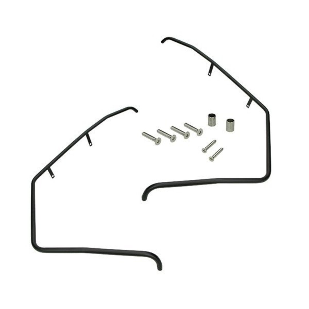 Piaggio sierbeugel set voorschem+treeplank !! niet helemaal goed in de lak !! zip2000 zwart mat DMP