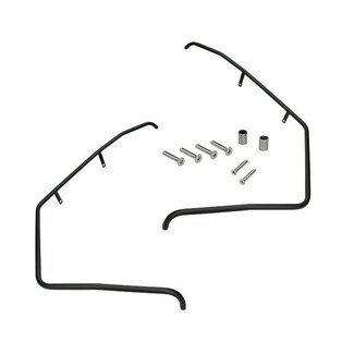 Piaggio sierbeugel set voorschem+treeplank !! niet helemaal goed in de lak !! zip2000 zwart mat DMP