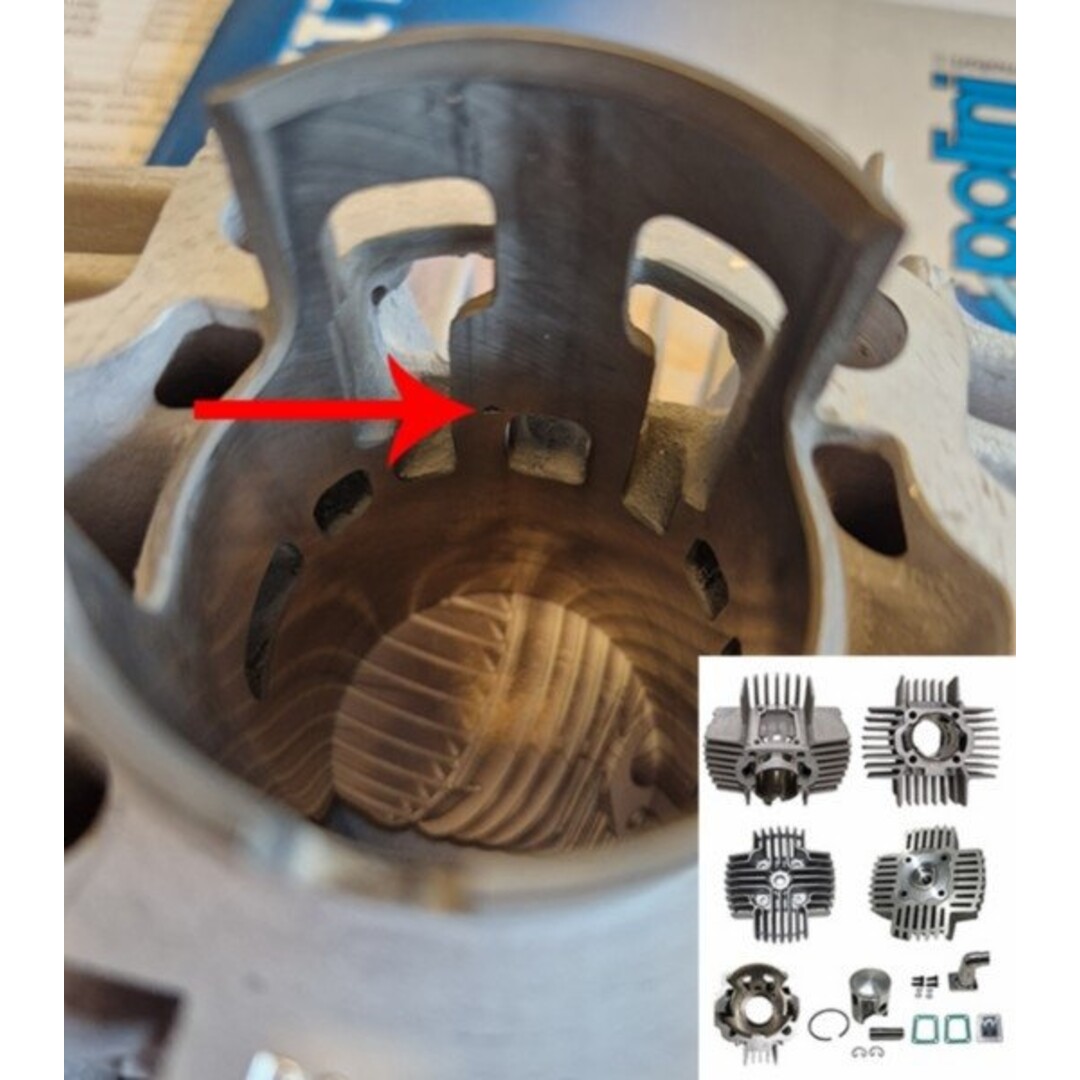 Puch cil+kop alu-nik + membraan !!gaatje in cil wand!! maxi/puch 43.5mm polini 144.0151