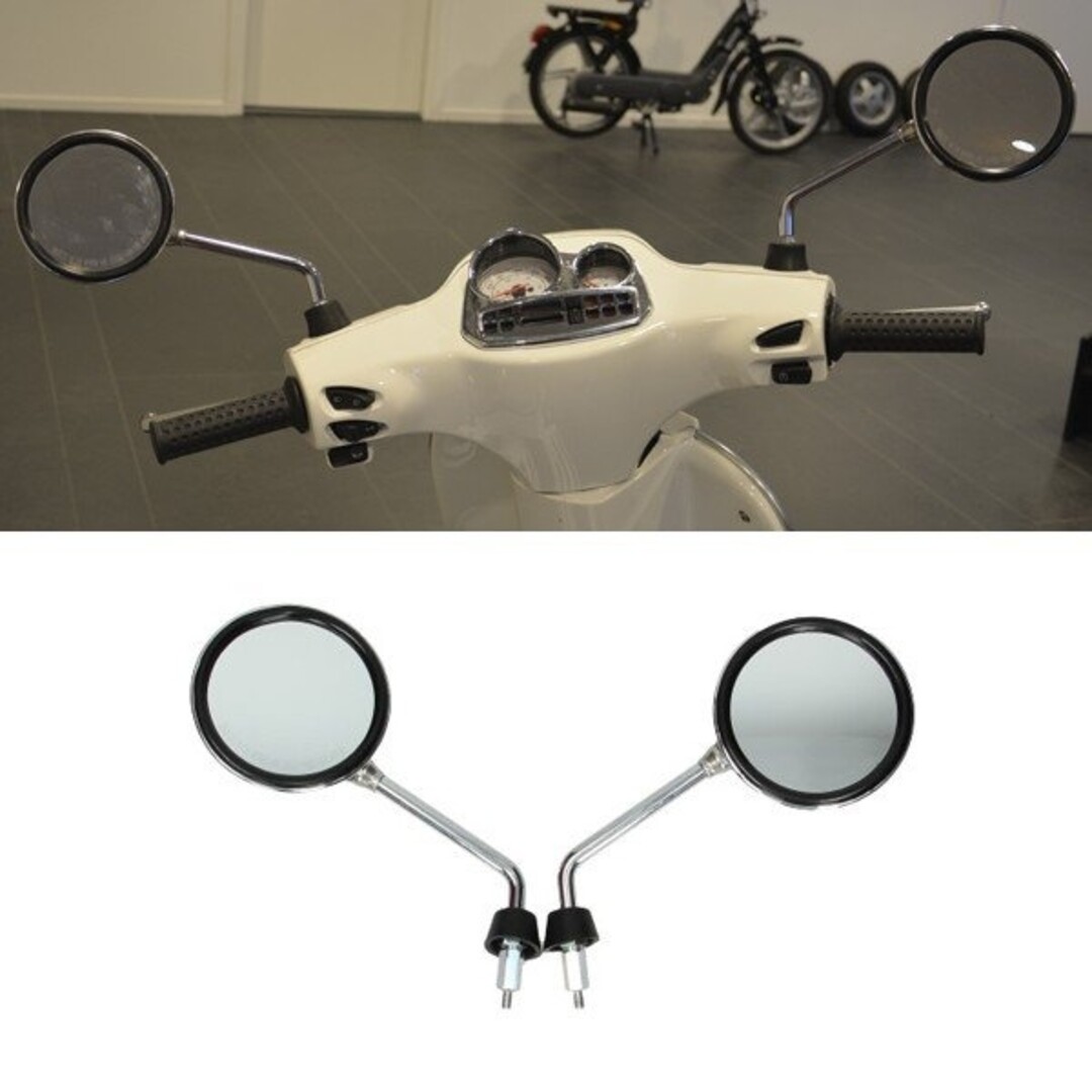 spiegelset kort E-keur lx/vespa chroom