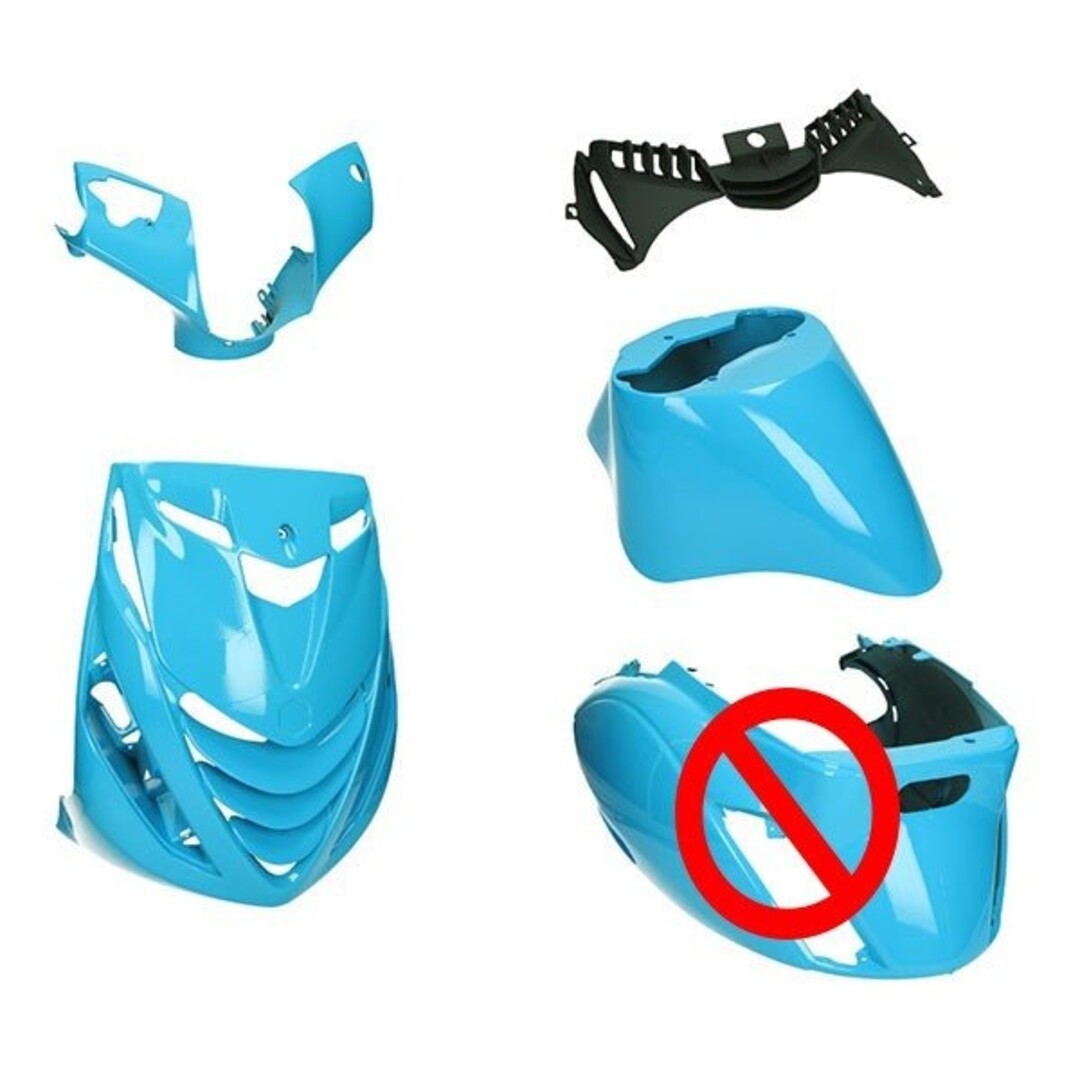 Piaggio plaatwerkset model SP glans !! SCHADE voorscherm !! Porsche GT-3 blue) blauw 4-delig past op zip2000