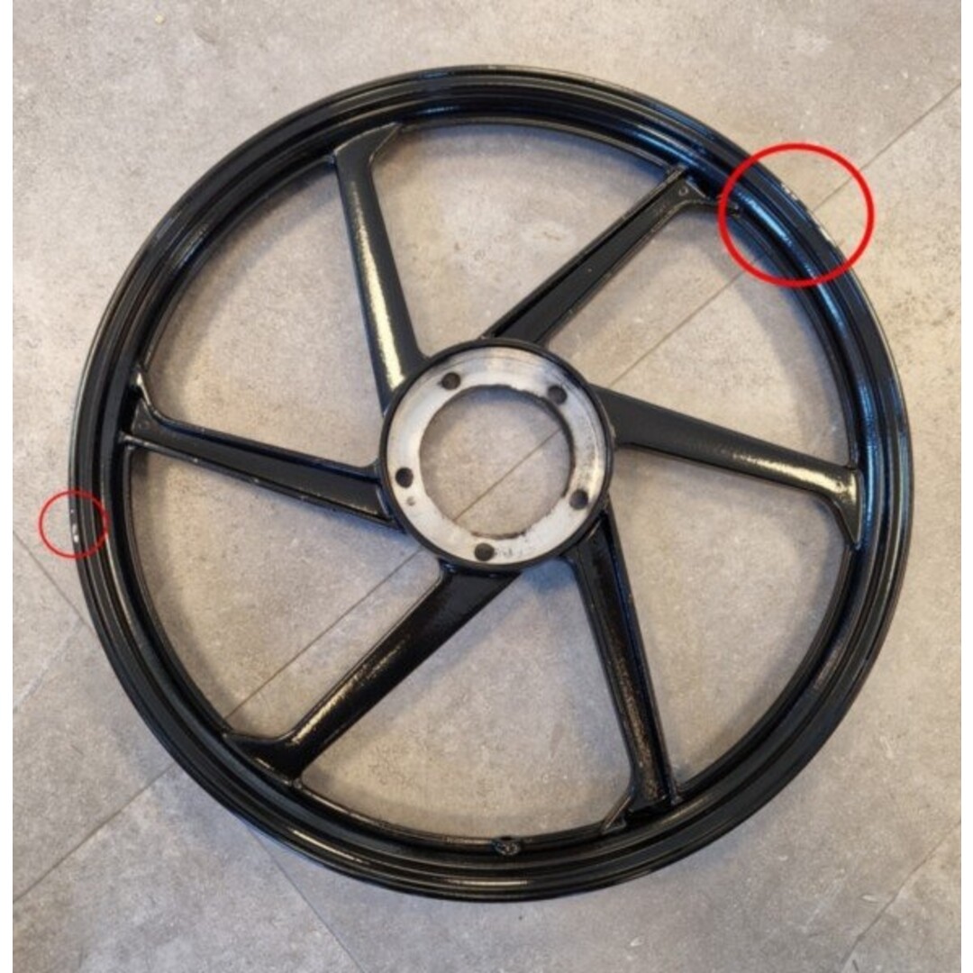 Puch wiel aluminium sport-1 (SCHADE) minder goed gespoten zwart glans past op puch maxi fast-arrow