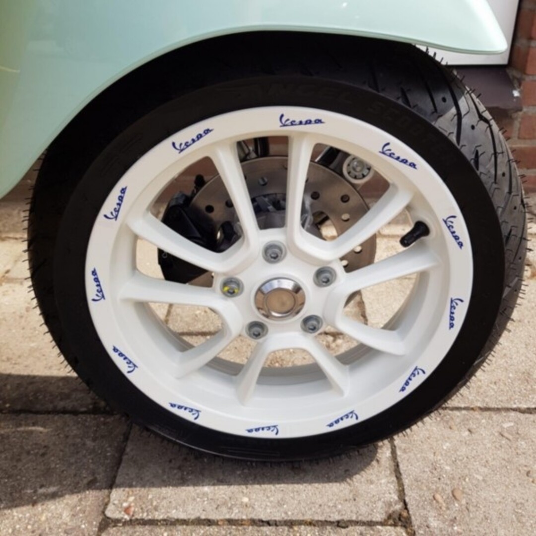 Piaggio Stickerset wiel compleet v+a primav/sprin wit/blauw piag orig 2h003936