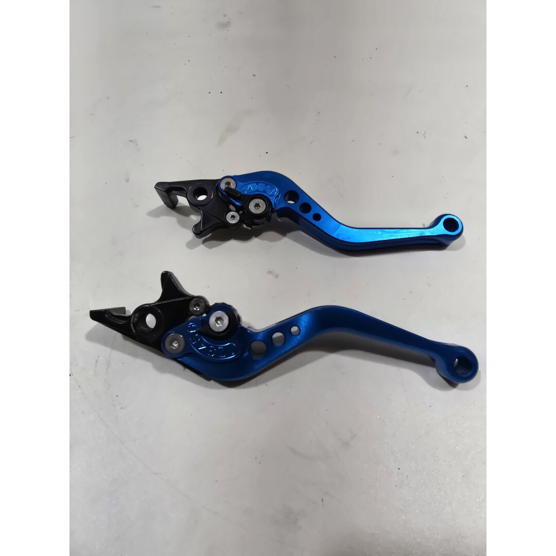 Remgreep set verstelbaar / Blauw passend op piaggio met dubbele schijf