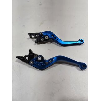 Remgreep set verstelbaar / Blauw passend op piaggio met dubbele schijf