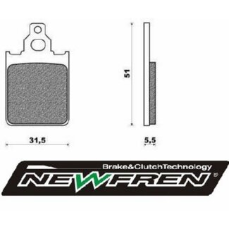 Newfren remblokset newfren cnc remklauw zip 2000 voor past op px 125cc, formula, quartz, skipper 125cc fd0194