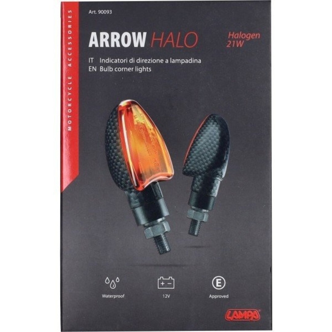 knipperlicht lampa e-keur 12v arrow halo carbon