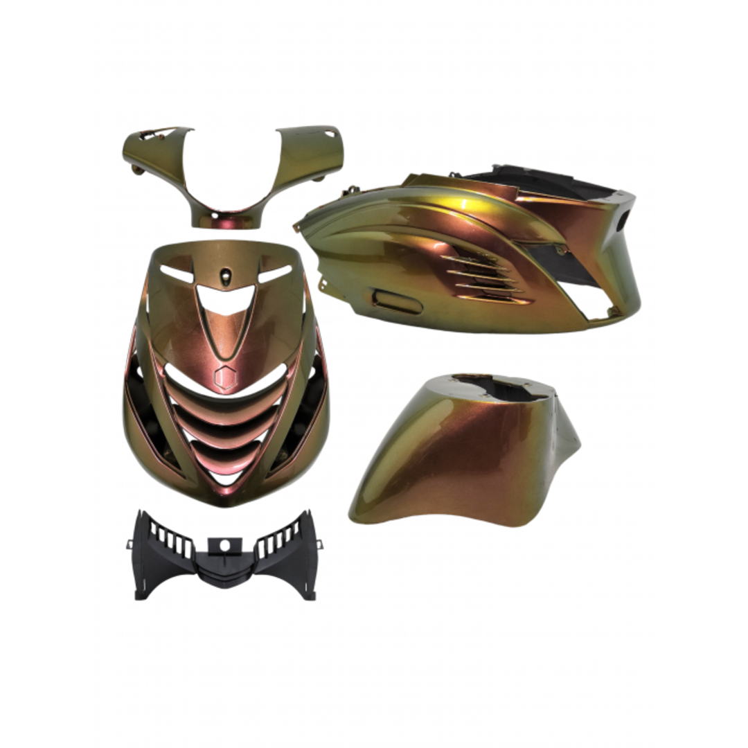 Piaggio plaatwerkset DMP RS-1 air BMW chesnut brons bruin past op zip2000