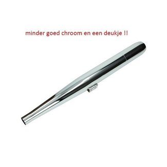 uitlaat !!SCHADE!! (made in EU) model 6.3 zonder lasnaad kreid/kreid rs chroom