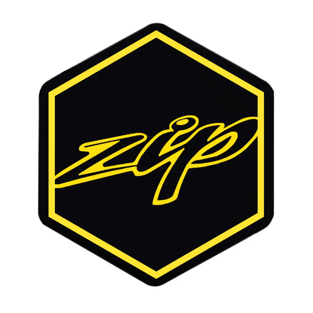 3D Voorkaplogo/Sticker Zip/ Geel