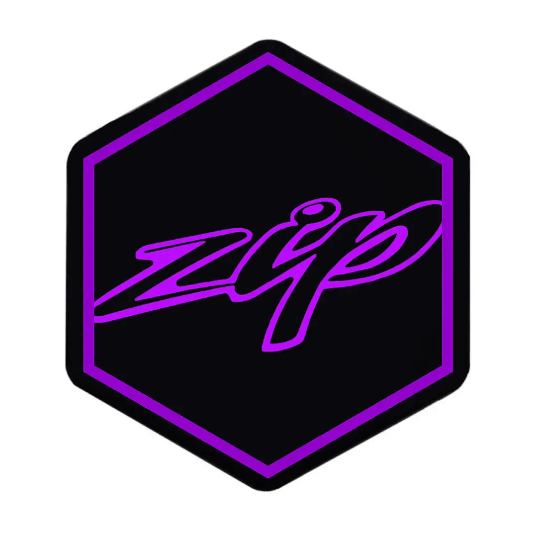 3D Voorkaplogo/Sticker Zip/ Paars
