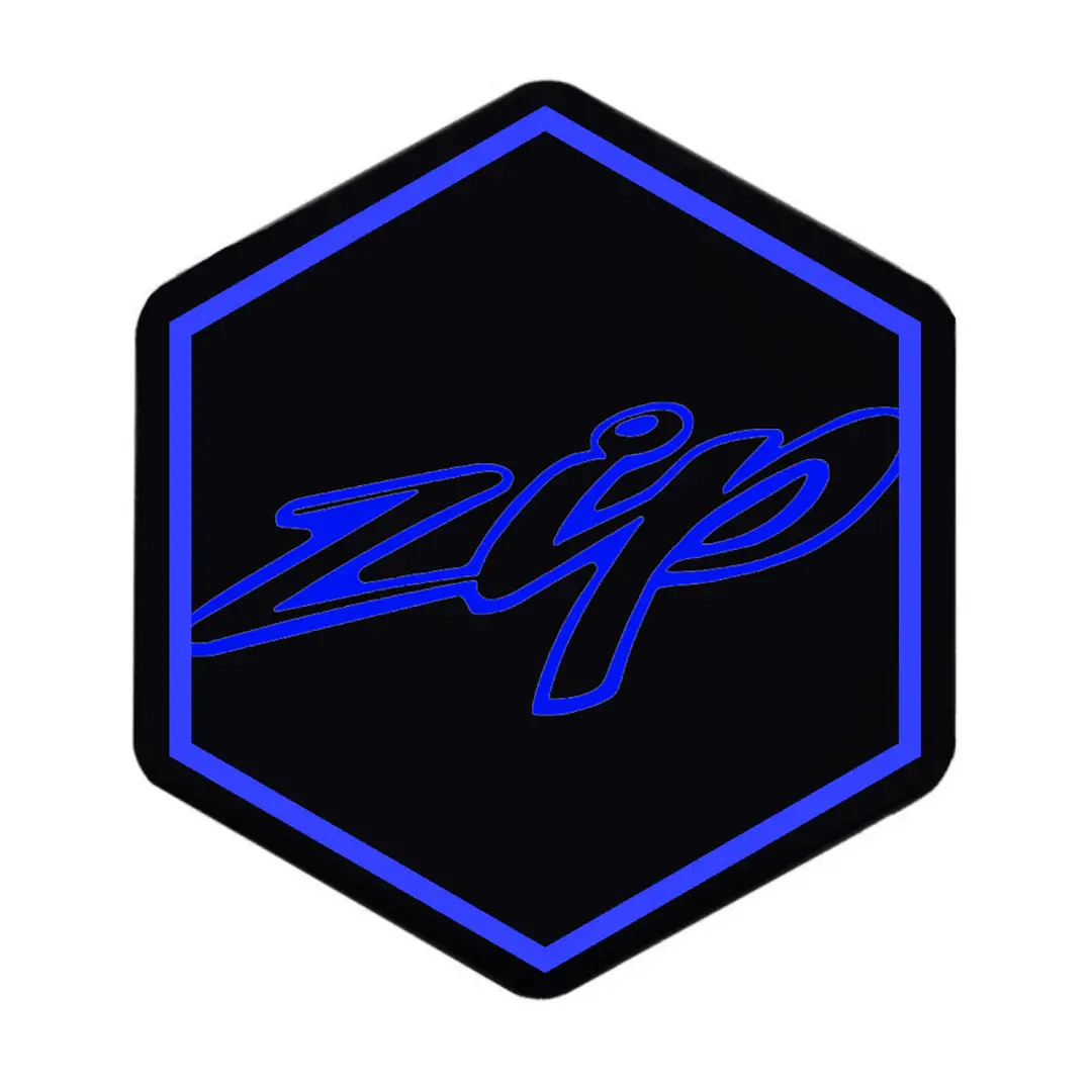 3D Voorkaplogo/Sticker Zip/ Blauw