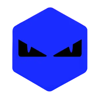 3D Voorkaplogo/Sticker Boze Ogen Zip Blauw/zwart