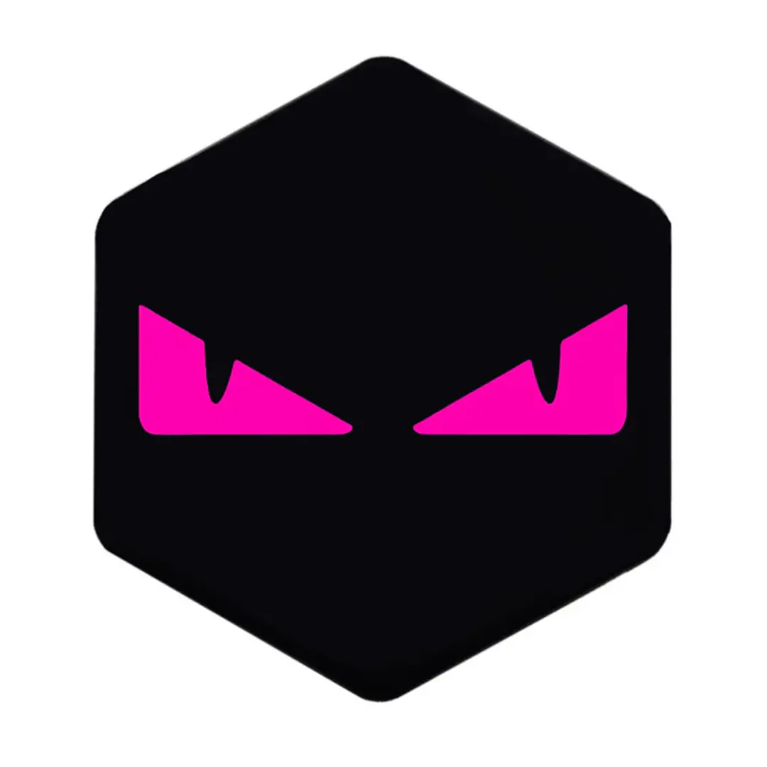 3D Voorkaplogo/Sticker Boze Ogen Zip Roze