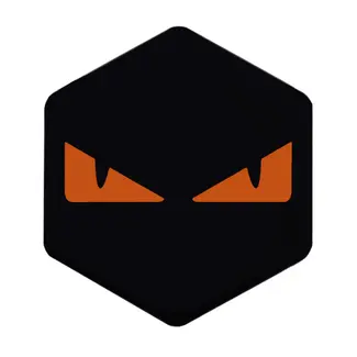3D Voorkaplogo/Sticker Boze Ogen Zip Oranje