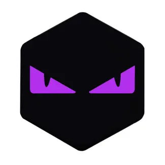 3D Voorkaplogo/Sticker Boze Ogen Zip Paars