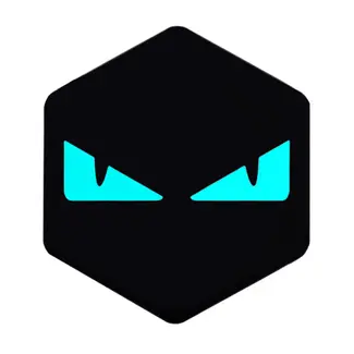 3D Voorkaplogo/Sticker Boze Ogen Zip Licht blauw