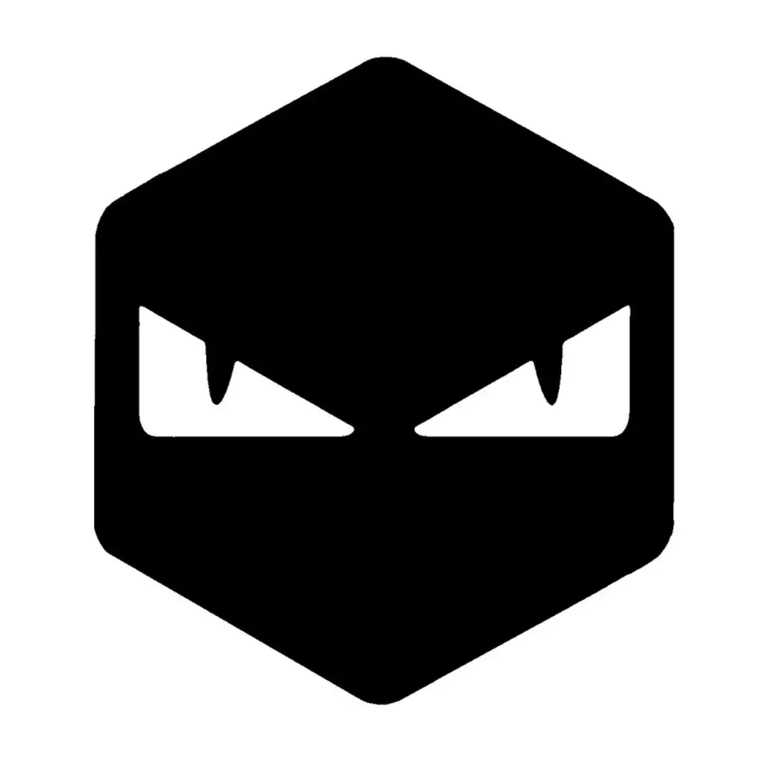 3D Voorkaplogo/Sticker Boze Ogen Zip Wit