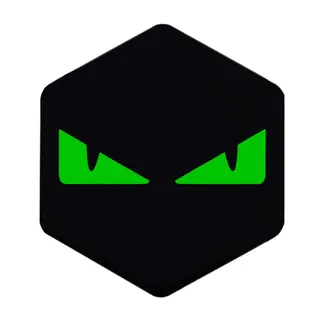3D Voorkaplogo/Sticker Boze Ogen Zip Groen