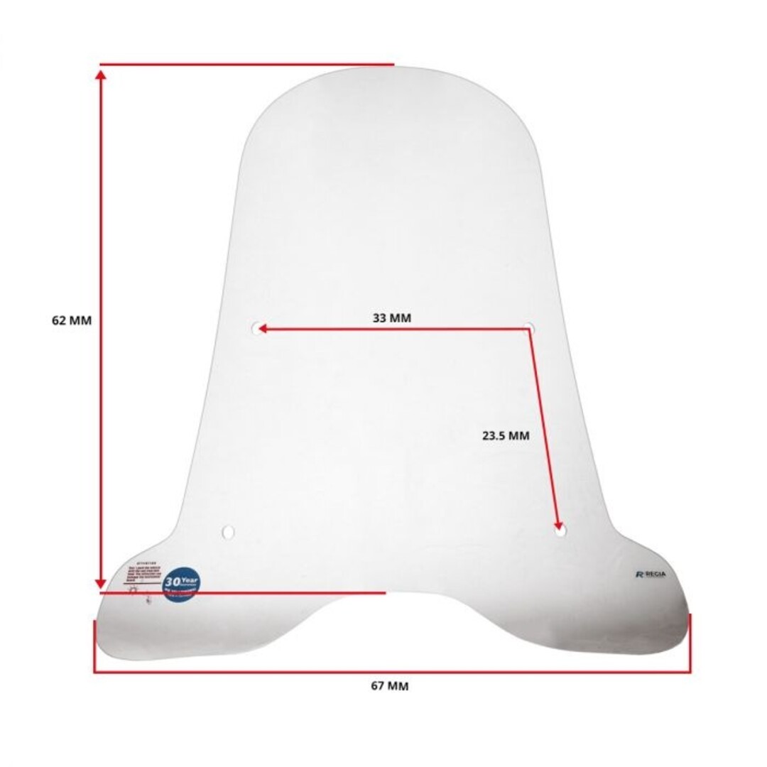 Windscherm Regia hoog + bevestigingsset – Helder – Geschikt voor La Souris E-ID S6, Segway E110 & E125 – UV-bestendig GS acryl