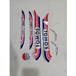 Tomos Tomos A3 stickerset Rood/Rose/Blauw