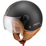 Beon BEON DESIGN LUXE jethelm mat zwart – maat XL, luxe scooterhelm met spiegelvizier