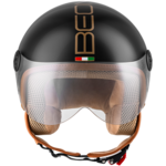 Beon BEON DESIGN LUXE jethelm mat zwart – maat L, premium scooterhelm met spiegelvizier