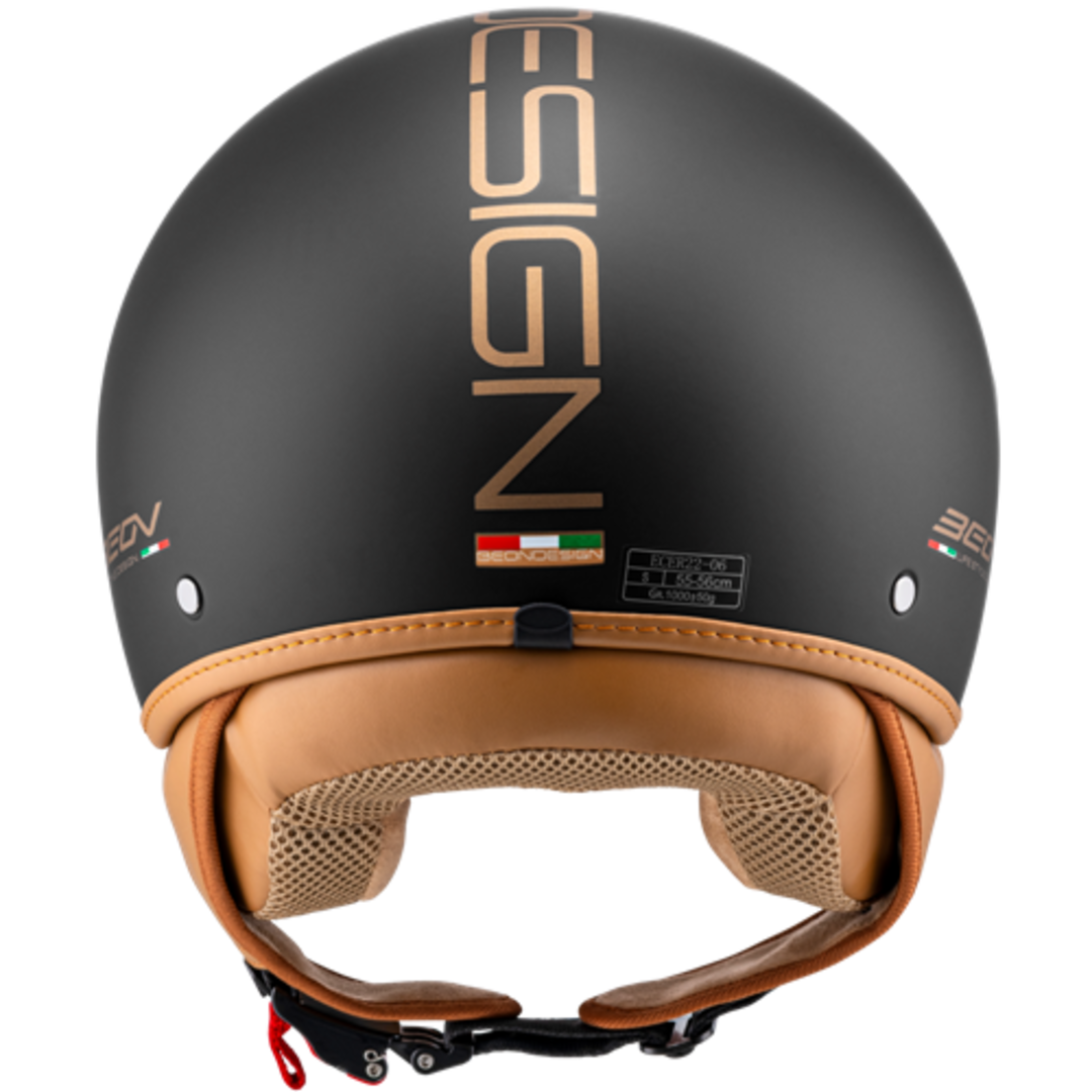 Beon BEON DESIGN LUXE jethelm mat zwart – maat L, premium scooterhelm met spiegelvizier