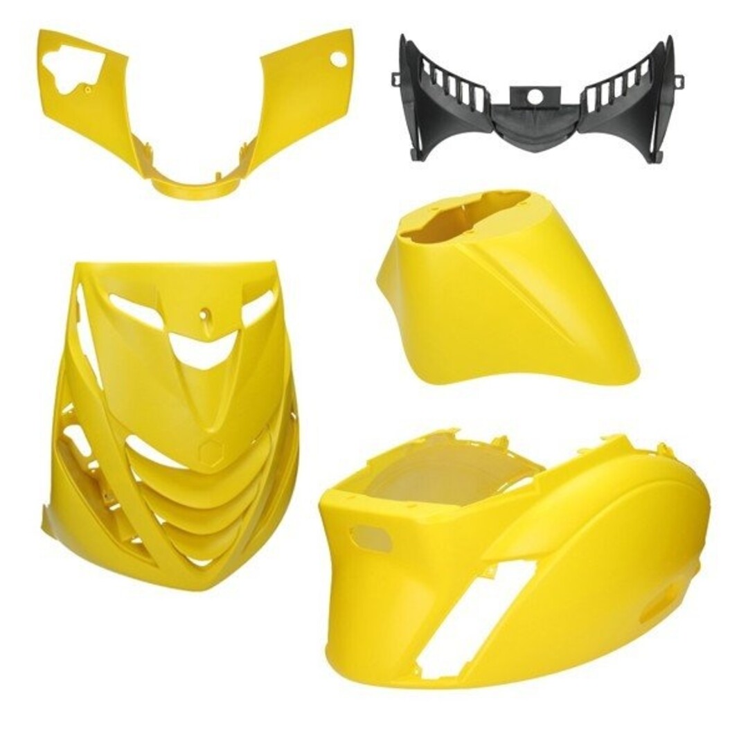 plaatwerkset DMP sport !! SCHADEvoorscherm en zijscherm licht krasjes !! zwart metallic 13-delig past op speedfight 2