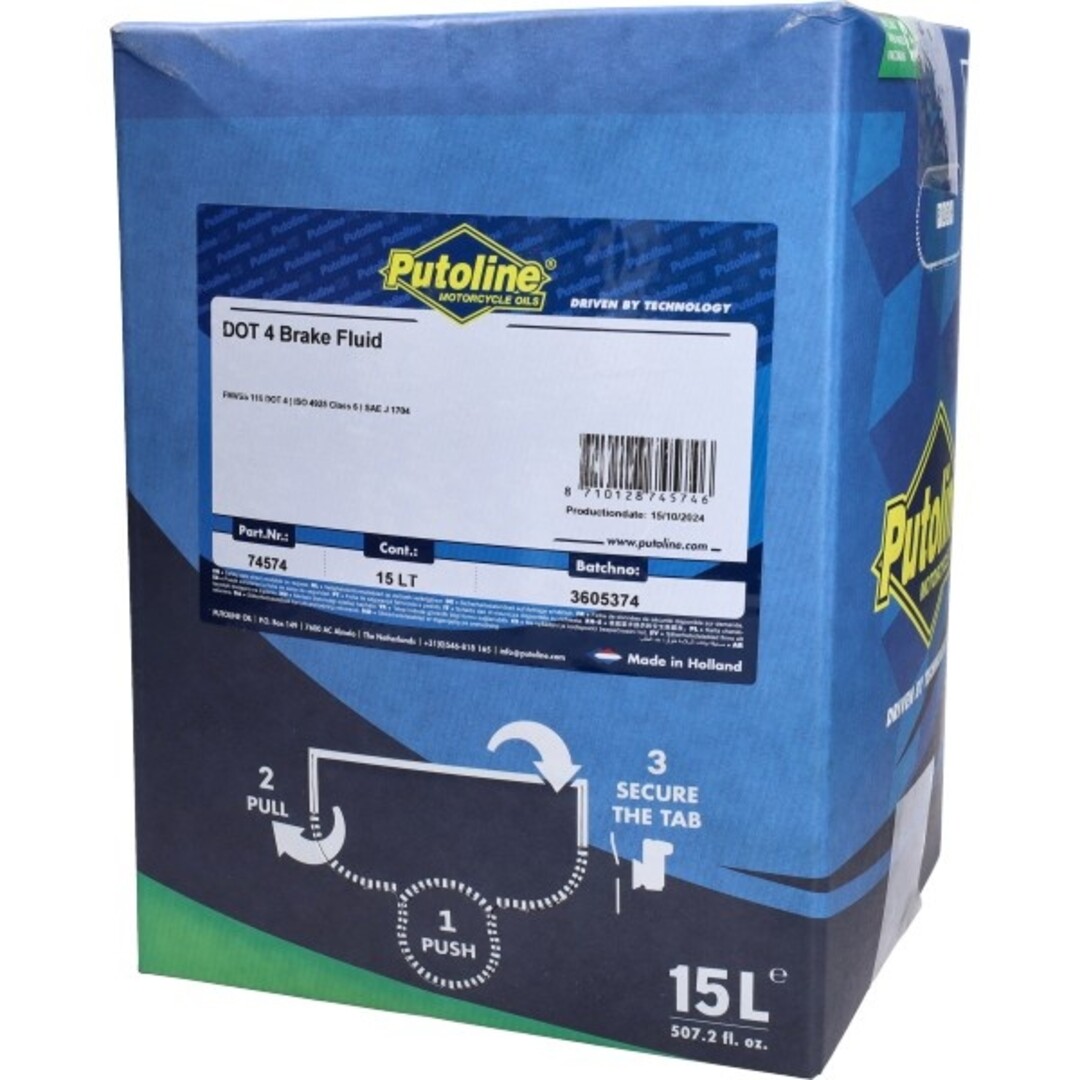 Putoline remvloeistof putoline bag-in-box dot4 15L 74574