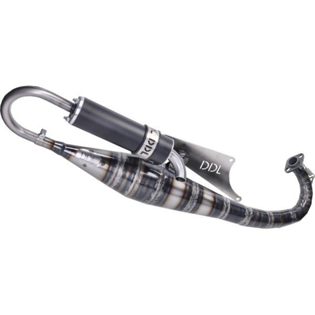 DDL Tuning Street uitlaat 70cc voor Aprilia, Piaggio en Vespa scooters – geschikt voor laagtoerige gietijzeren cilinders
