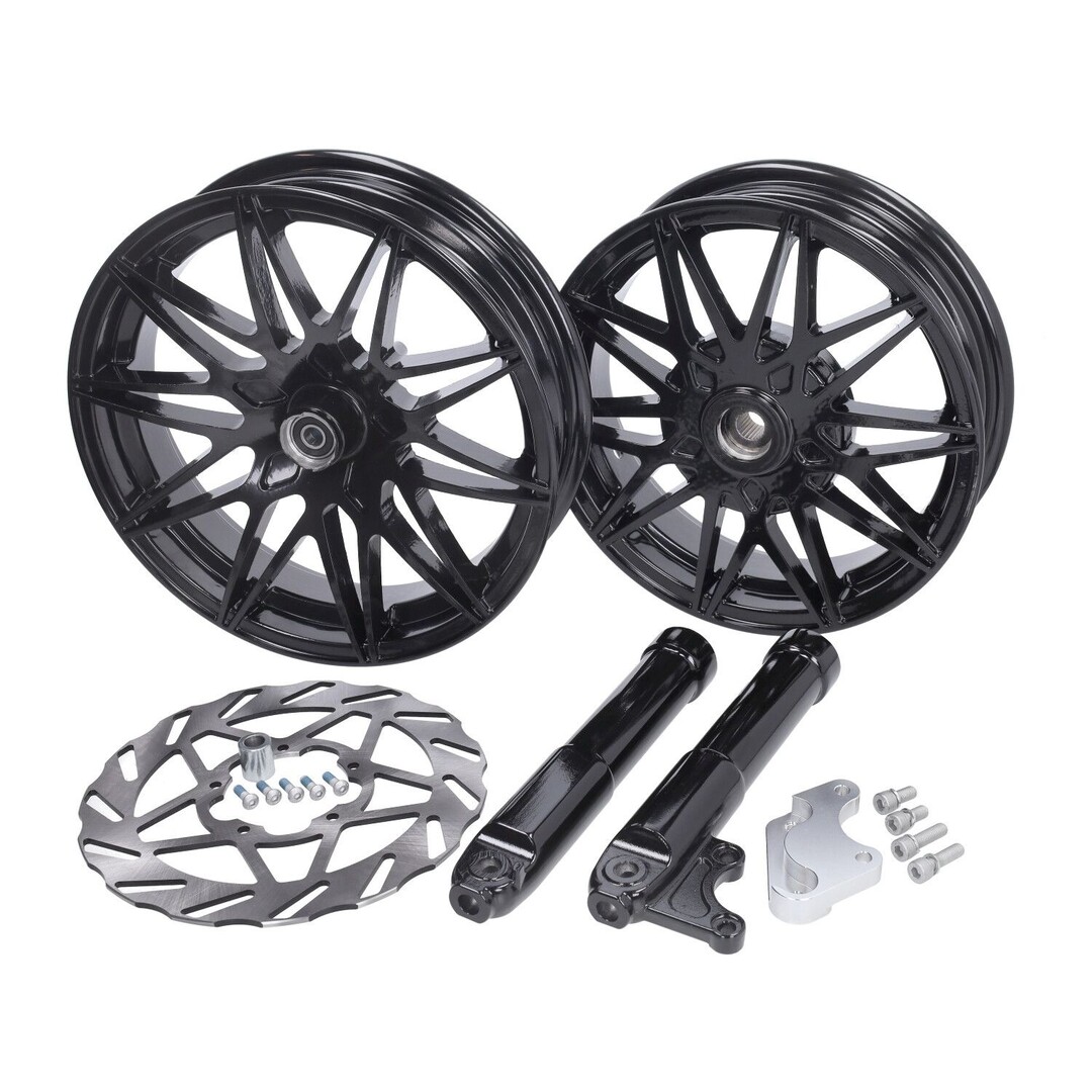 Fast-Arrow wielset Fast Arrow Pro 11+12 insch +oversize remschijfset zwart glans past op zip2000