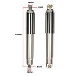 Zündapp  DMP schokbrekerset dicht model 315mm chroom/grijs (Z517-14.704) voor Zundapp 517 – oog/oog 8mm aansluiting