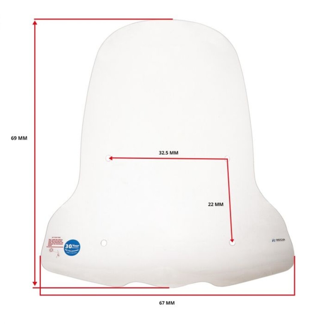 Regia hoog windscherm met bevestigingsset voor Peugeot Kisbee 4T – helder GS acril, UV-bestendig – Made in EU