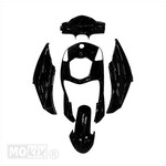 5-delige glans zwarte kappenset (plaatwerkset) voor SYM Orbit 2 4-takt – complete vervangingsset kappen