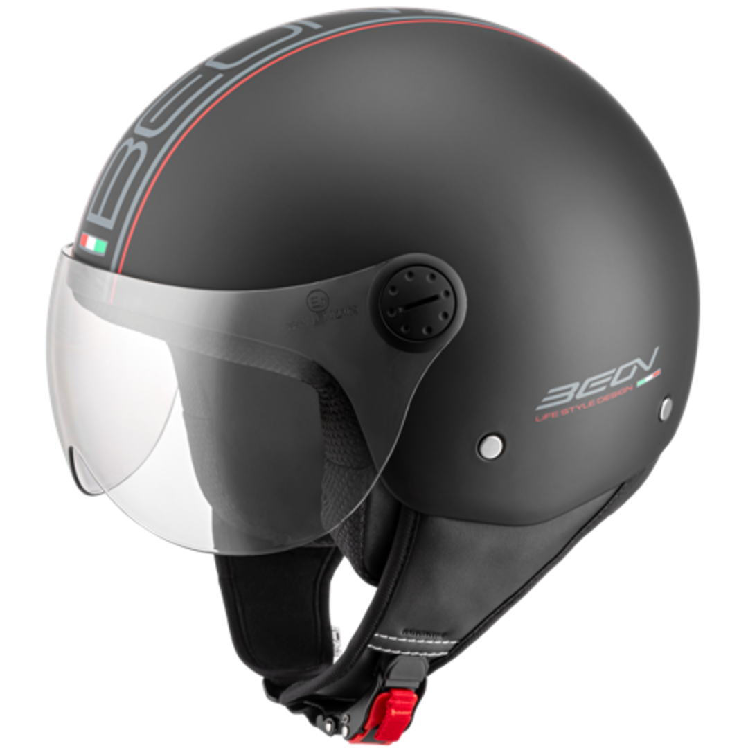 Beon BEON Design jethelm mat zwart maat M – stijlvol & veilig voor scooter