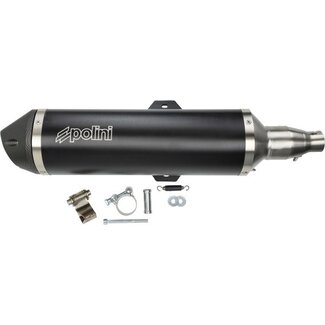Piaggio uitlaat polini euro-4 racing RVS piaggio zwart past op mp3 500cc 190.0065