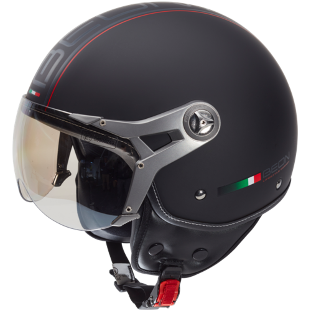 Beon BEON DESIGN‑B jethelm mat zwart – maat L, stijlvolle scooterhelm met comfortabele pasvorm