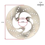 Remschijf voor Peugeot Elystar en Kymco People – 226mm, 3-gaats montage, 226x60mm
