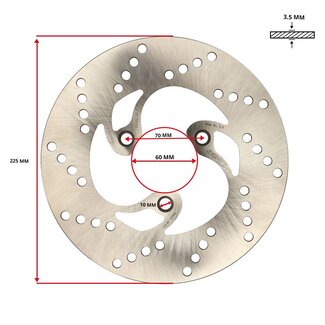 Remschijf 226mm 3-gaats Elystar/People