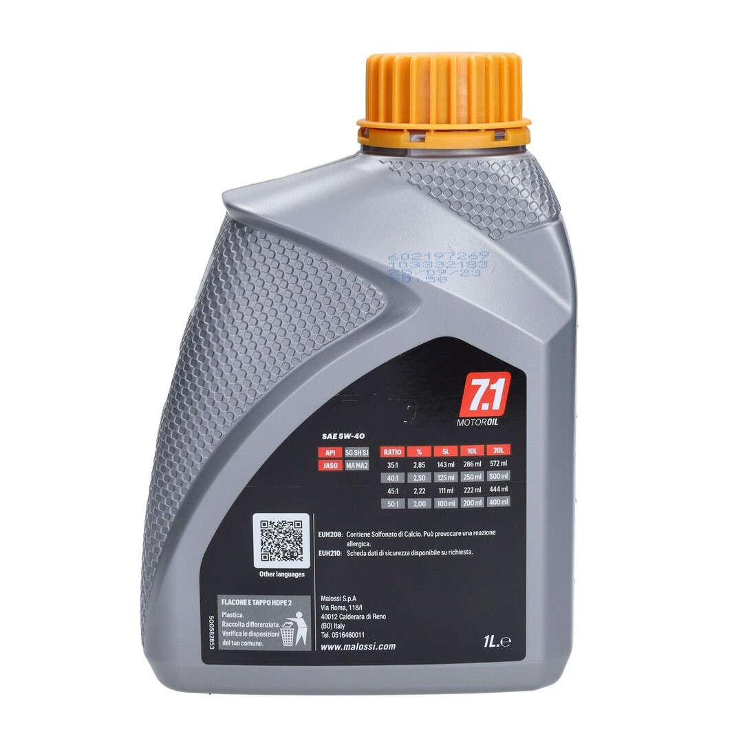 Malossi smeermiddel olie 5W40 synth. 4t racing 1L fles malossi 7615800