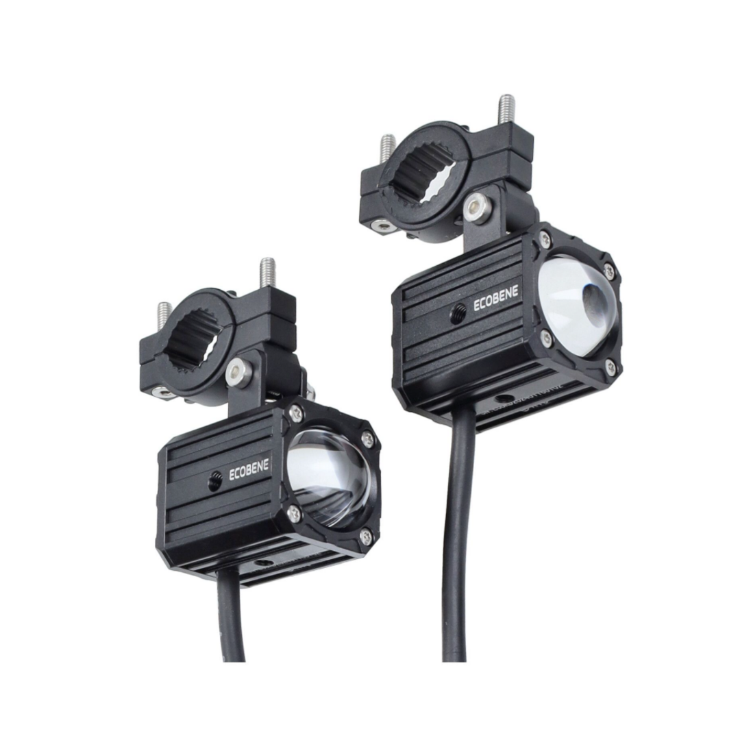 Draadloze LED verlichtingsset 12V 50W – inclusief afstandsbediening en montagekit – geschikt voor scooter, bromfiets en motorfiets – set van 2 lampen