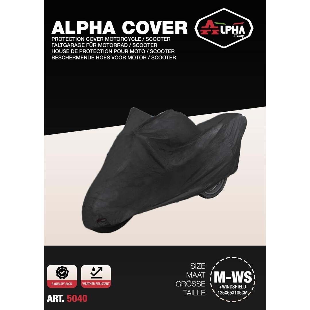 Scooterhoes alpha cover m+ws scooter + windscherm - a kwaliteit