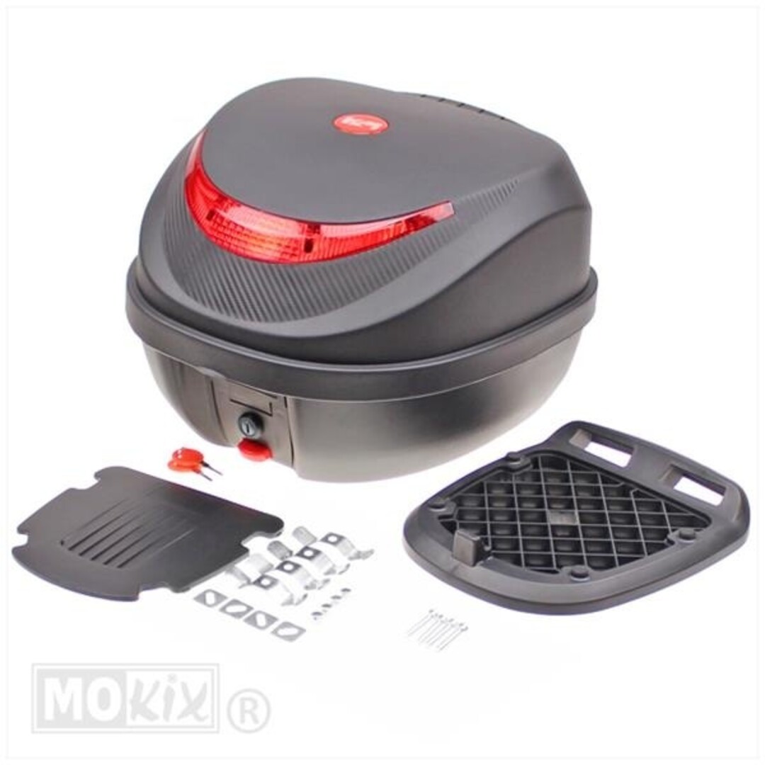 TOPKOFFER KXM RR 31L ZWART 40x39x30cm MET RUGSTEUN