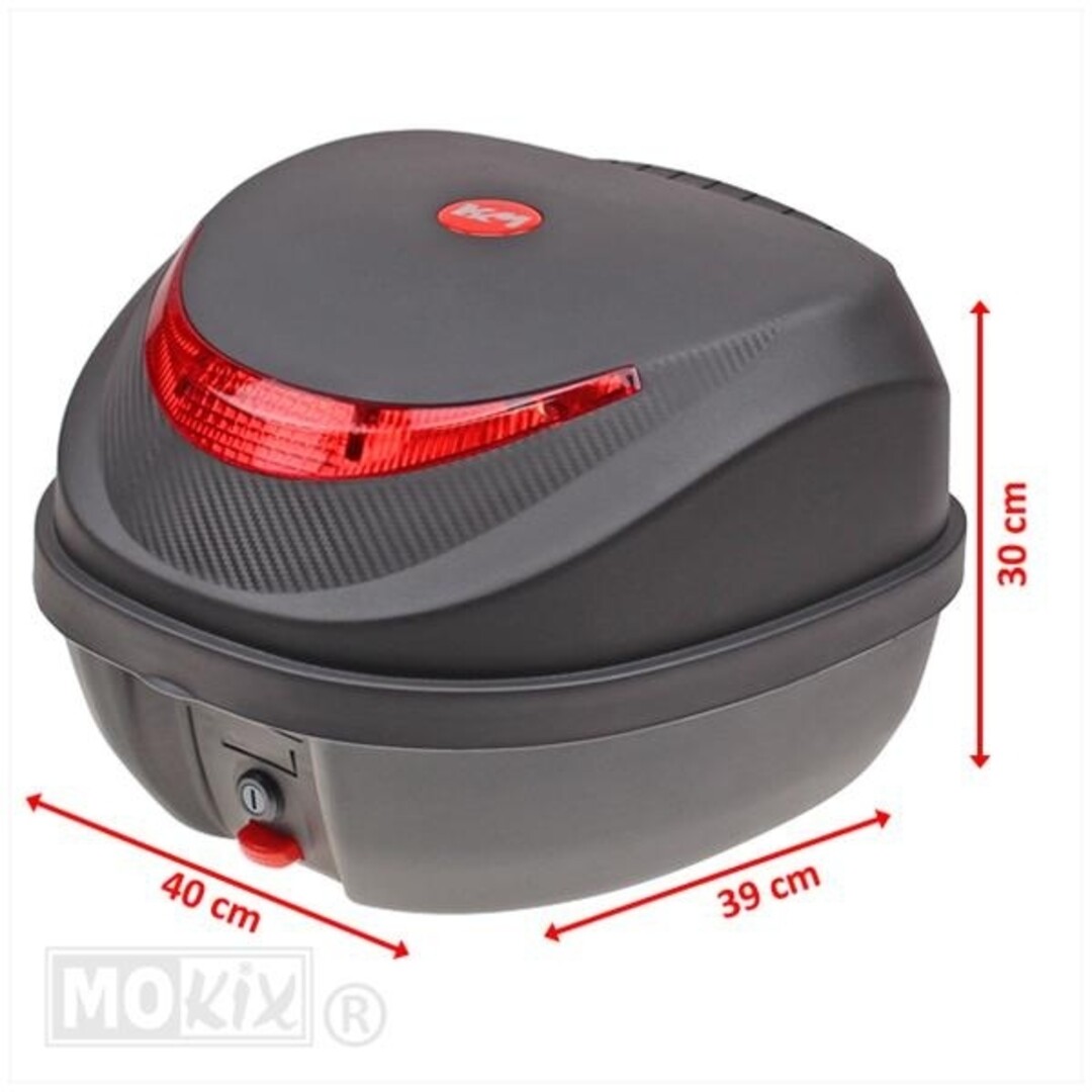 TOPKOFFER KXM RR 31L ZWART 40x39x30cm MET RUGSTEUN