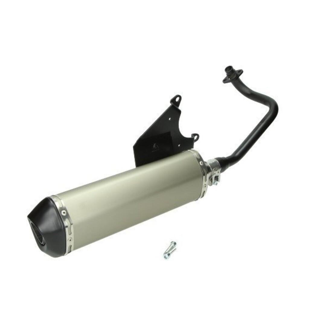 uitlaat cpl ovaal (made in EU) E2 (model Akrapovic) alu/zwart past op zip 4t