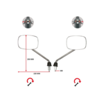 spiegelset e-keur vierkant vespa S chroom