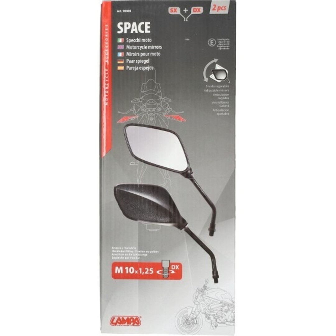 spiegelset universeel e-keur space m10x1.25 zwart lampa