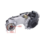 Motorblok compleet 10 inch korte as China retro/Torino/Sco GY6/V-Clic – 4-takt, enkele schokdemper, met cilinder, zonder carburateur – 35cm