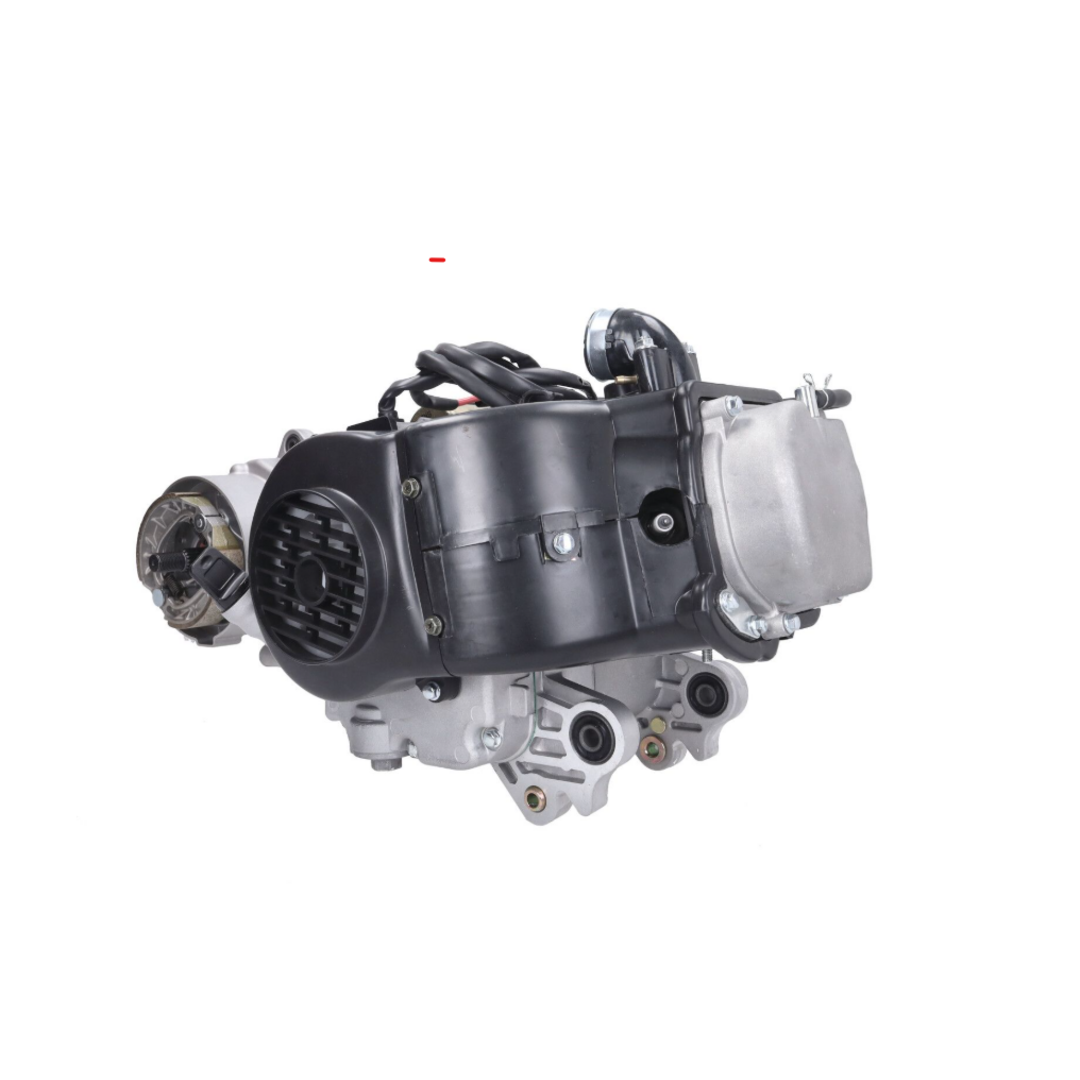 Motorblok compleet 10 inch korte as China retro/Torino/Sco GY6/V-Clic – 4-takt, enkele schokdemper, met cilinder, zonder carburateur – 35cm